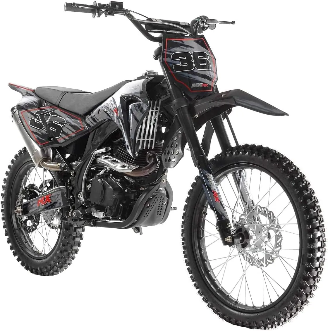 HHH Apollo AGB36 250cc Dirtbike Adult Pit Bike Gas DB36 Dirt Bike Manual Clutch 5 Speed (Choose Your Color : Red, Blue and Black Color)