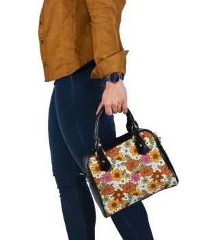 Hippie Flower Power | Leather Shoulder Bag