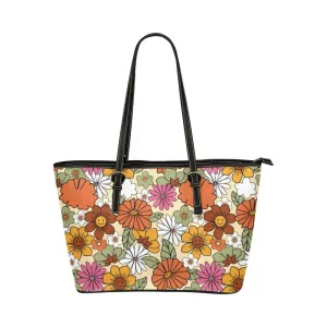 Hippie Flower Power | Leather Tote Bag