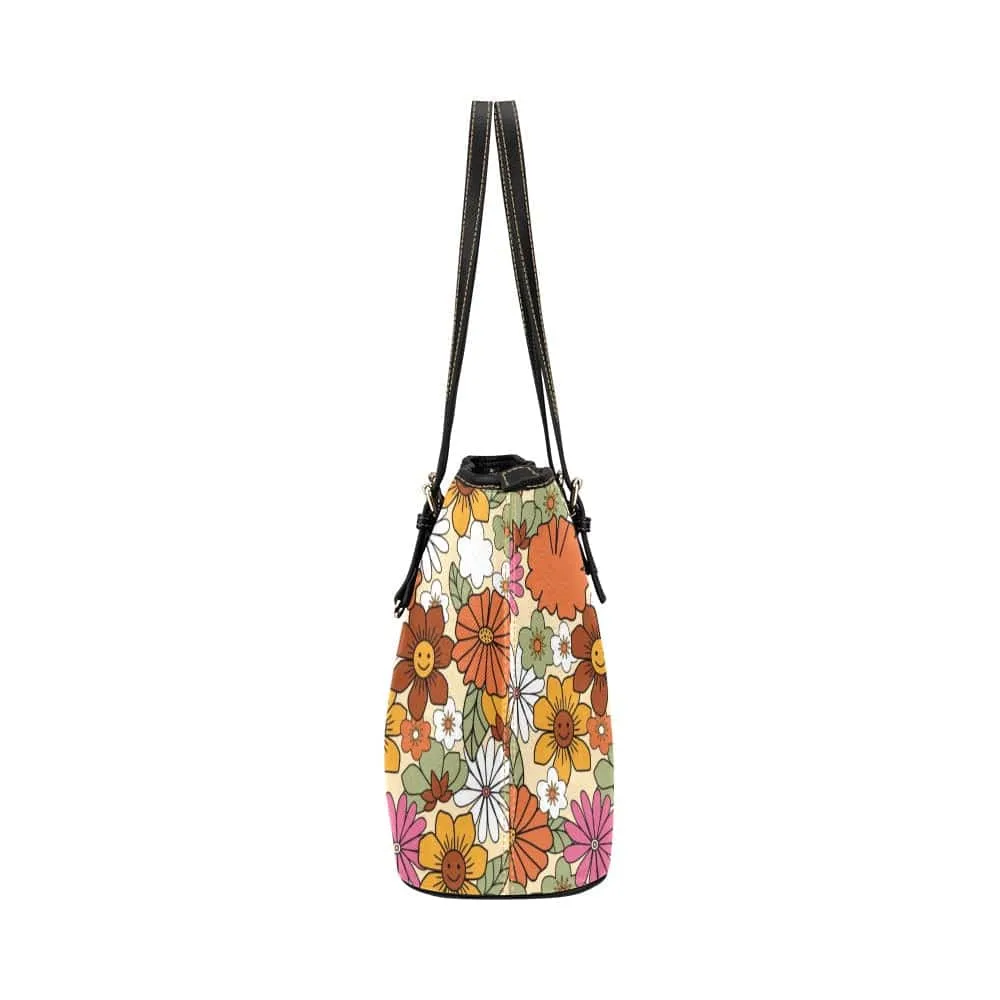Hippie Flower Power | Leather Tote Bag