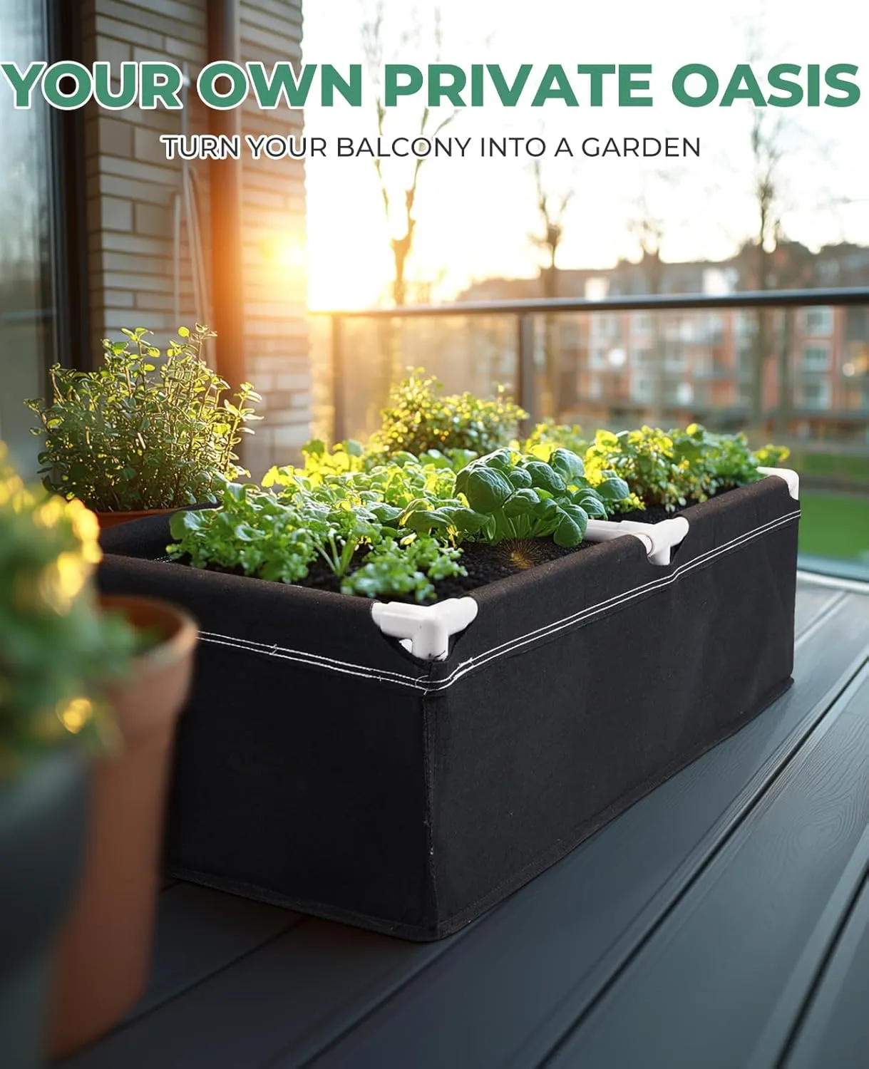 HIRALIY Fabric Raised Beds,Elevated Raised Garden Grows Beds for Outdoor Gardening,Portable Garden Planters,Planter Box for Growing Flowers and Vegetables（3.15 x 1.62 x 1 Ft）