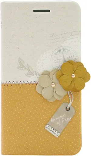 HM4176i6 iPhone 6s/6 Case, Memories of Paris Diary Mustard Diary Type