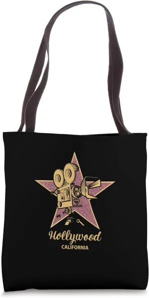 Hollywood Walk Of Fame Star Retro Camera Travel Souvenir Tote Bag