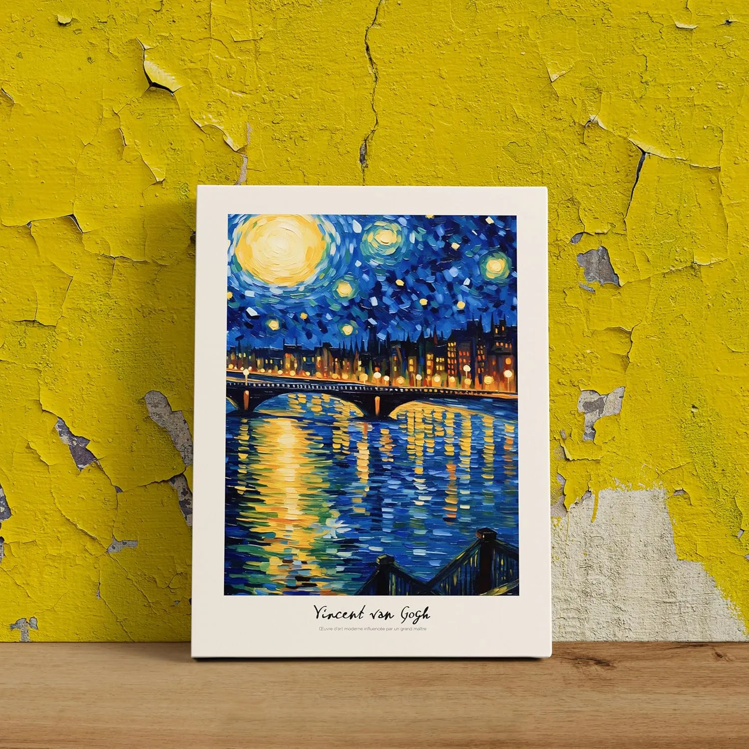 Home & Honor Vincent Van Gogh Canvas Wall Art Oil Painting Starry Night, Sunflowers, Self Portrait Framed Posters and Artworks for Walls, Set of 3 Ready to Hang (12''x16'')