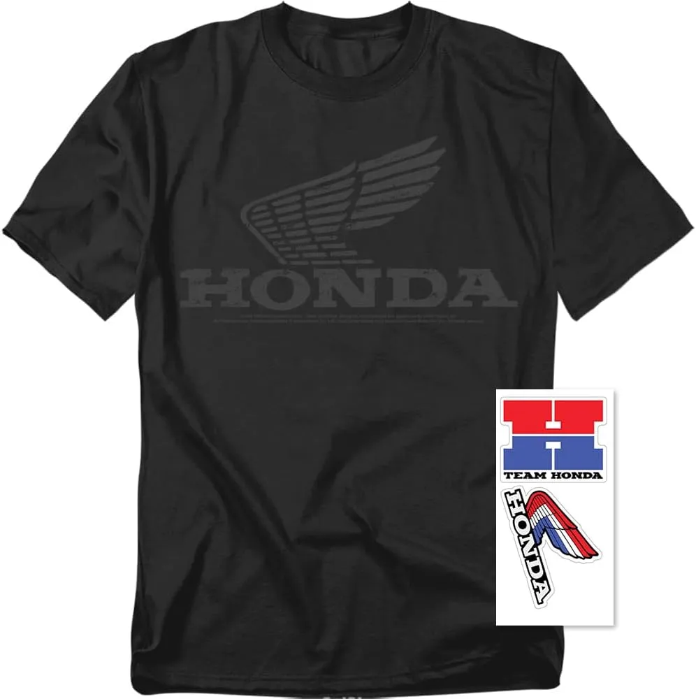Honda Vintage Wing T-Shirt Black