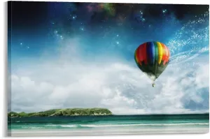 Hot Air Balloon Flight (2) Art Poster Canvas Painting Decor Wall Print Photo Gifts Home Modern Decorative Posters Framed/Unframed 12x18inch(30x45cm)