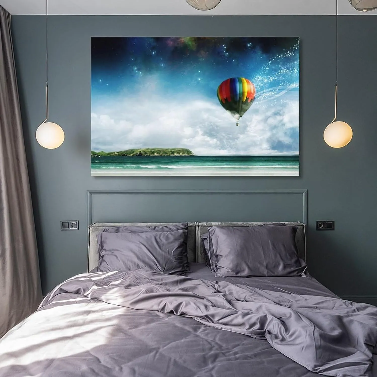 Hot Air Balloon Flight (2) Art Poster Canvas Painting Decor Wall Print Photo Gifts Home Modern Decorative Posters Framed/Unframed 12x18inch(30x45cm)