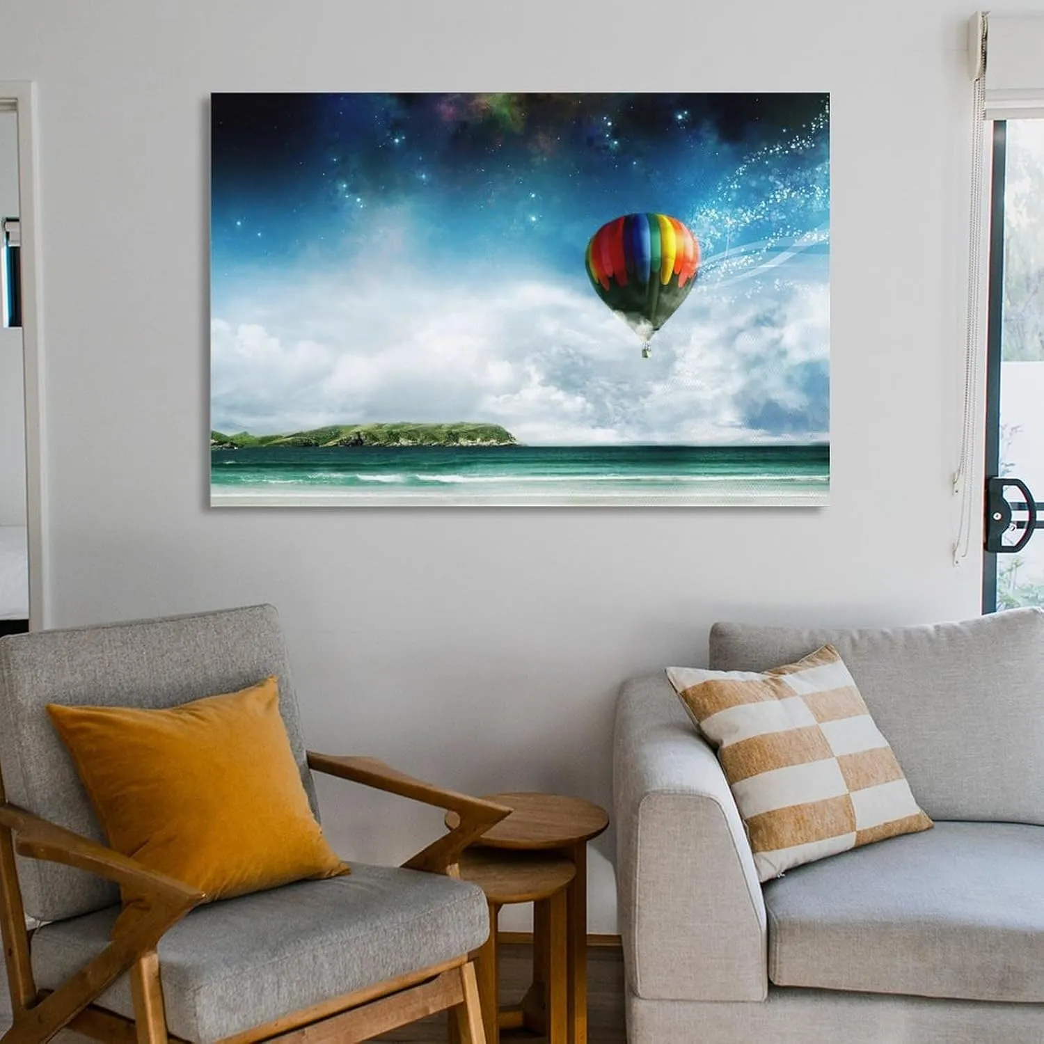 Hot Air Balloon Flight (2) Art Poster Canvas Painting Decor Wall Print Photo Gifts Home Modern Decorative Posters Framed/Unframed 12x18inch(30x45cm)
