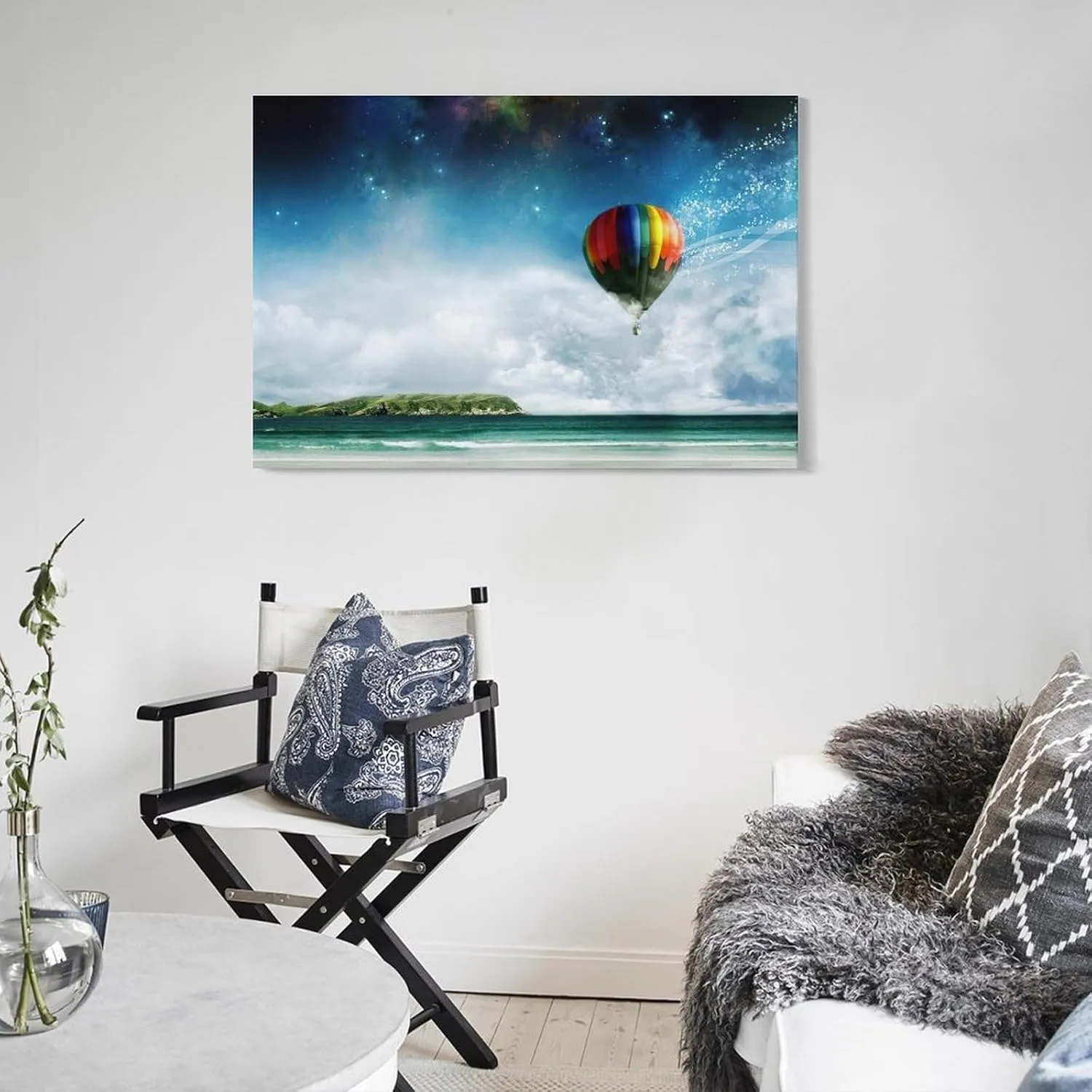 Hot Air Balloon Flight (2) Art Poster Canvas Painting Decor Wall Print Photo Gifts Home Modern Decorative Posters Framed/Unframed 12x18inch(30x45cm)