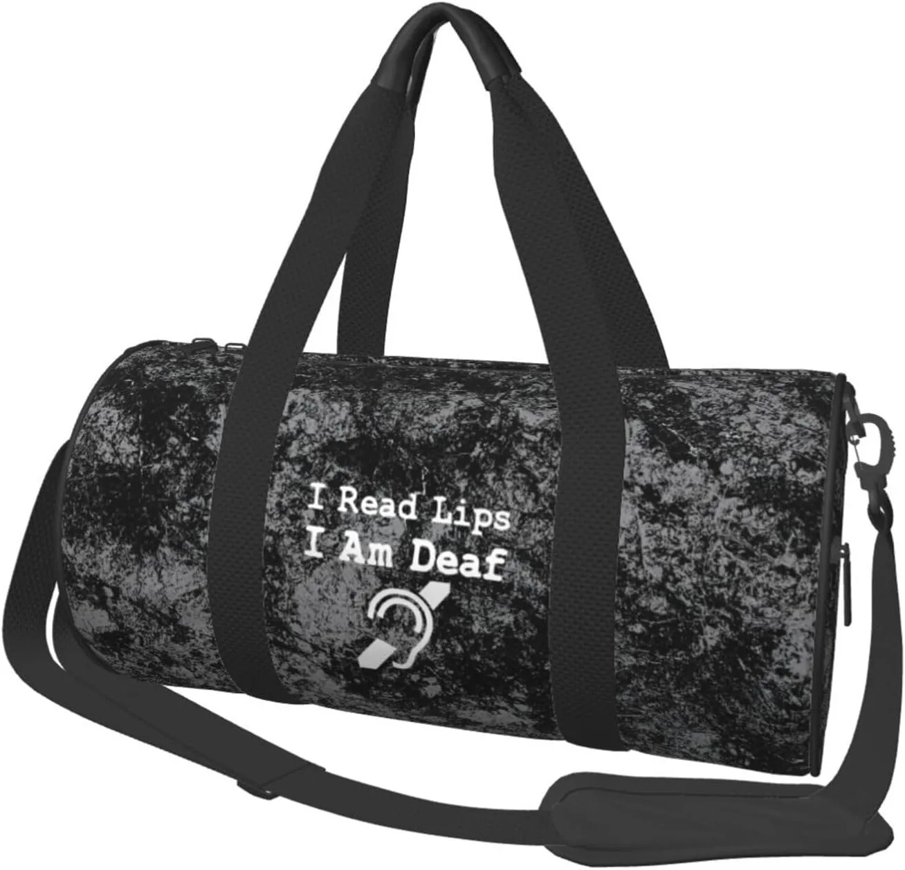 I Am Deaf I Read Lips Convertible Garment Bag with Shoulder Strap, Carry on Garment Duffel Bag for Men Women - Rolling Foldable for Travel Luggage Bags (Black)