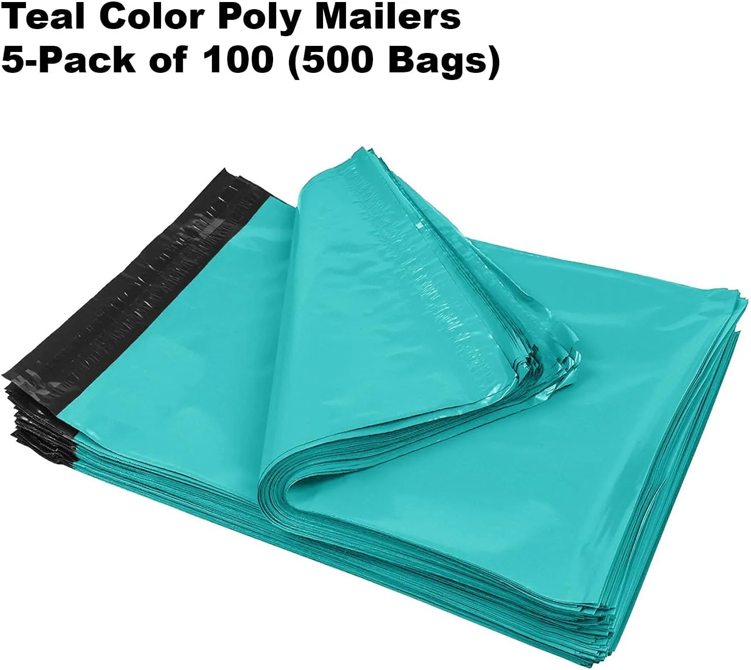 iMBAPrice 500-Pack Teal Poly Mailers 12x15.5 Inch #5 Teal Color Poly Mailing Envelopes Bags, Self Seal Adhesive Waterproof and Tear Proof (Total 500 Bags)