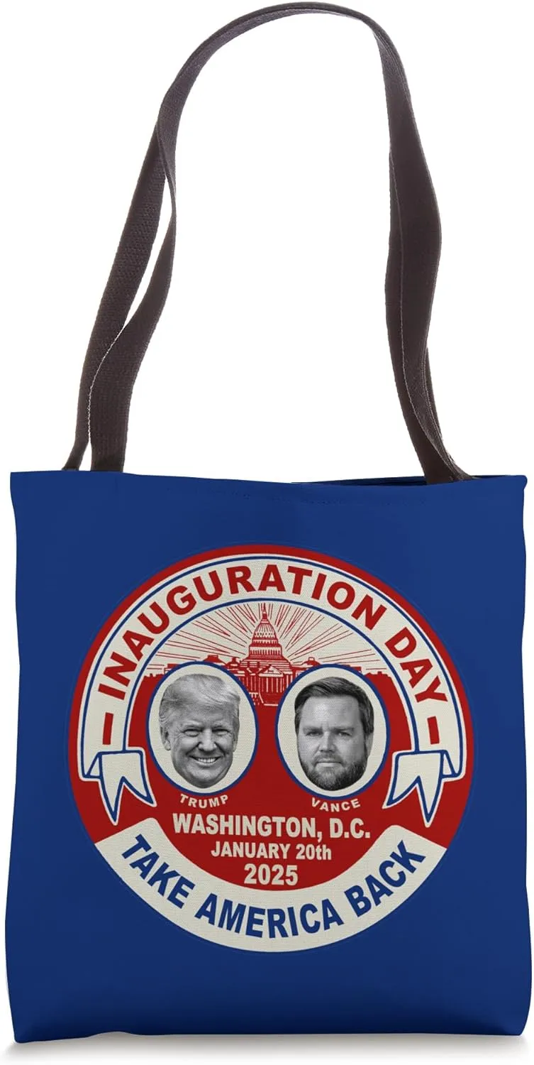 Inauguration Day Souvenir Donald Trump JD Vance Retro Style Tote Bag