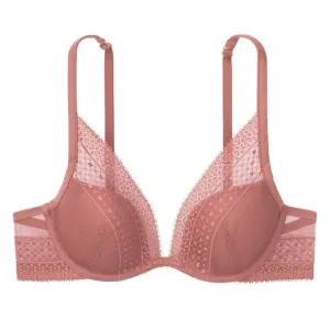 Incredible by Victoria’s Secret Lightly-Lined Lace Plunge Bra Size 32DDD NWT
