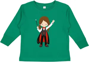 inktastic Magician Girl, Brown Hair, Magic Trick, Toddler Long Sleeve T-Shirt