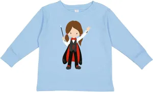 inktastic Magician Girl, Brown Hair, Magic Trick, Toddler Long Sleeve T-Shirt