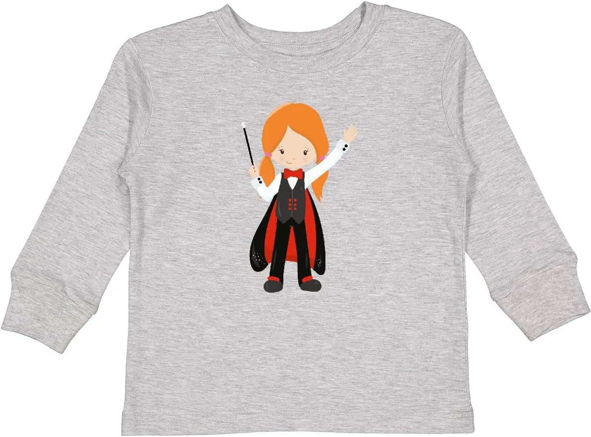 inktastic Magician Girl, Orange Hair, Magic Trick, Toddler Long Sleeve T-Shirt
