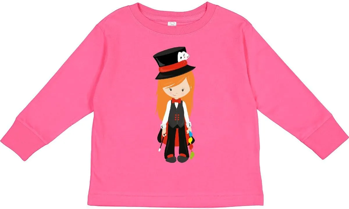 inktastic Magician Girl, Orange Hair, Magic Wand, Toddler Long Sleeve T-Shirt