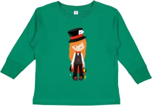 inktastic Magician Girl, Orange Hair, Magic Wand, Toddler Long Sleeve T-Shirt