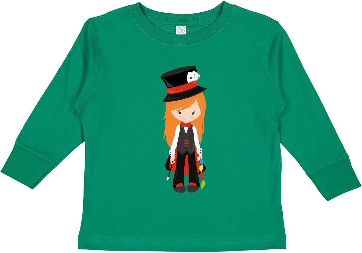 inktastic Magician Girl, Orange Hair, Magic Wand, Toddler Long Sleeve T-Shirt
