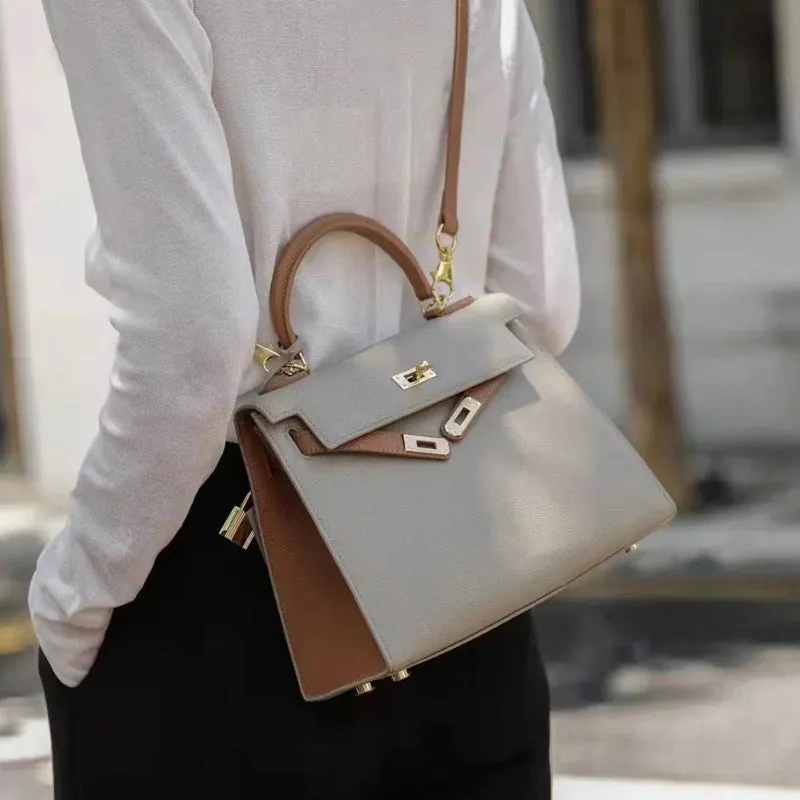 Inspired Kelli Bag Bi Color Leather Handbags for Women
