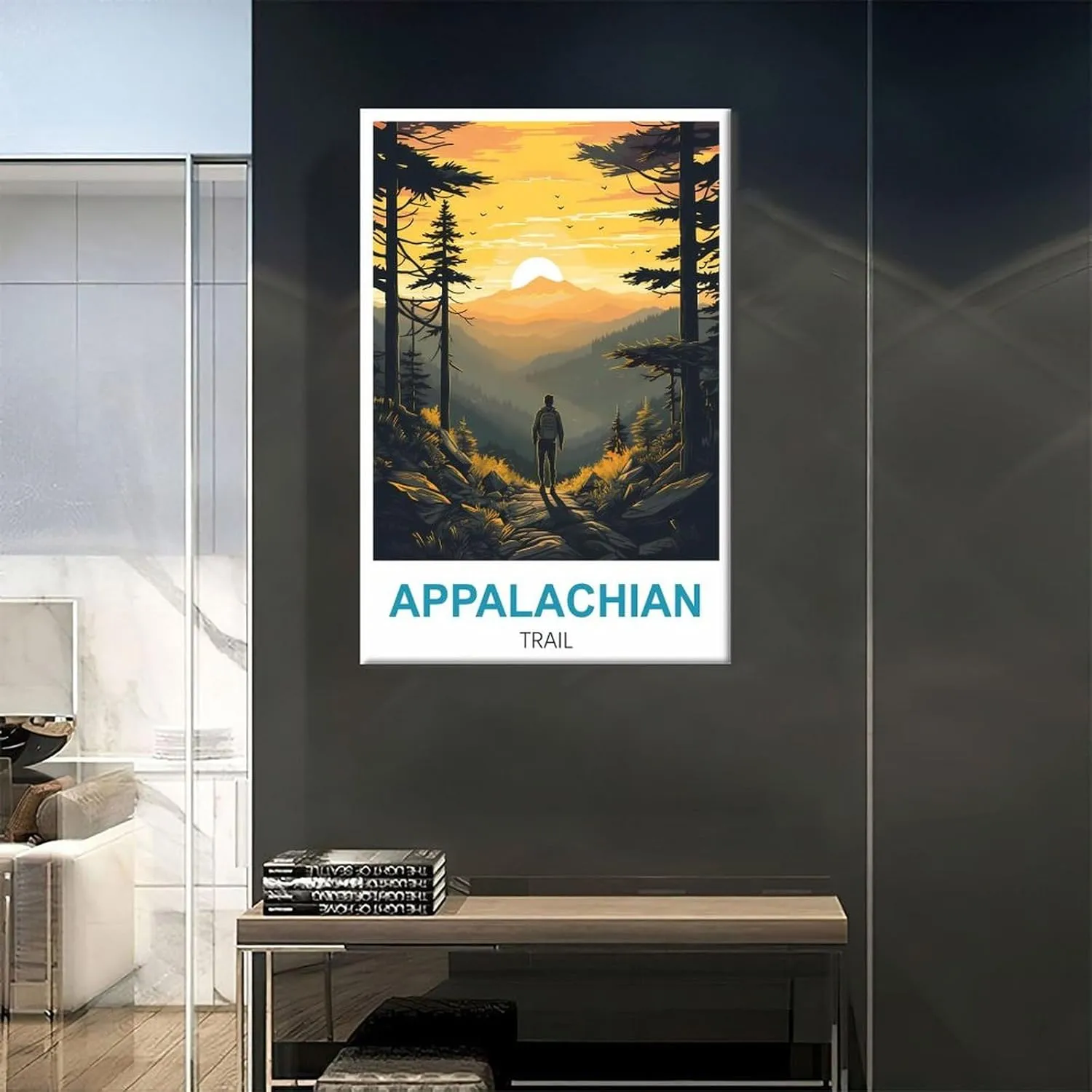 iPuzou Appalachian Trail Vintage Travel Posters Forest 16x24inch(40x60cm) Canvas Painting Poster And Print Wall Art Picture for Living Room