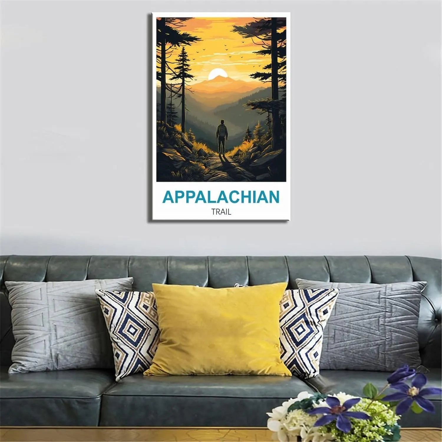 iPuzou Appalachian Trail Vintage Travel Posters Forest 16x24inch(40x60cm) Canvas Painting Poster And Print Wall Art Picture for Living Room