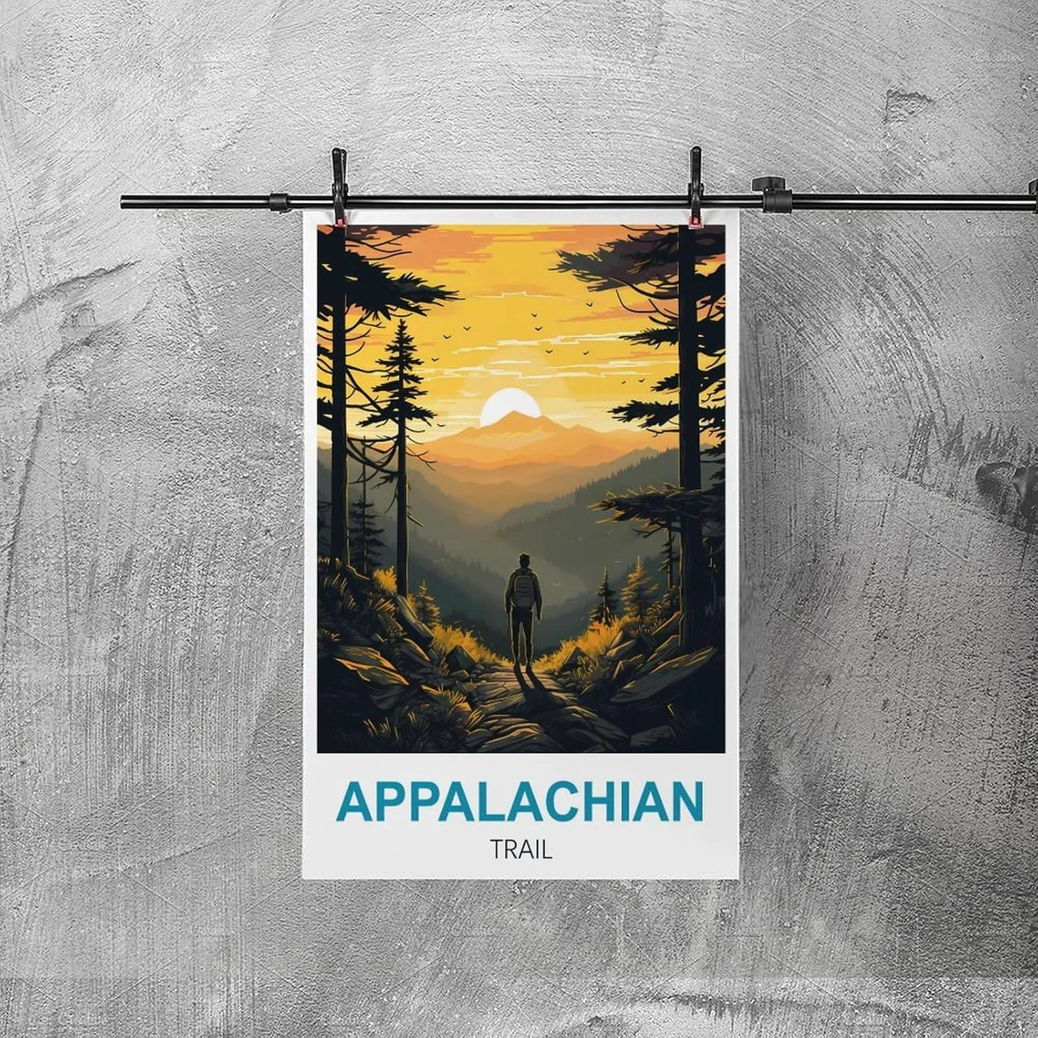 iPuzou Appalachian Trail Vintage Travel Posters Forest 16x24inch(40x60cm) Canvas Painting Poster And Print Wall Art Picture for Living Room