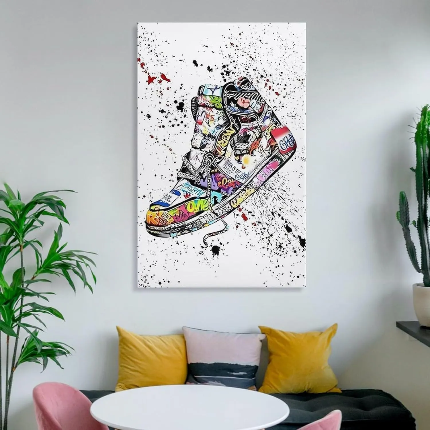 itiyjpe Graffiti Sneaker Pictures Street Art Canvas Wall Art Poster For Room Aesthetic And Decor Pictures For Living Room Bedroom Decor 16x24inch(40x60cm)