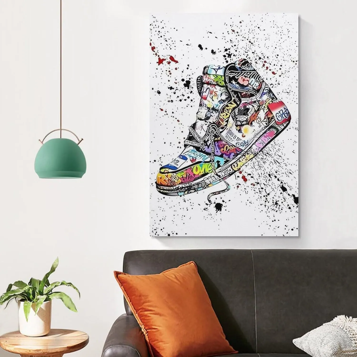 itiyjpe Graffiti Sneaker Pictures Street Art Canvas Wall Art Poster For Room Aesthetic And Decor Pictures For Living Room Bedroom Decor 16x24inch(40x60cm)