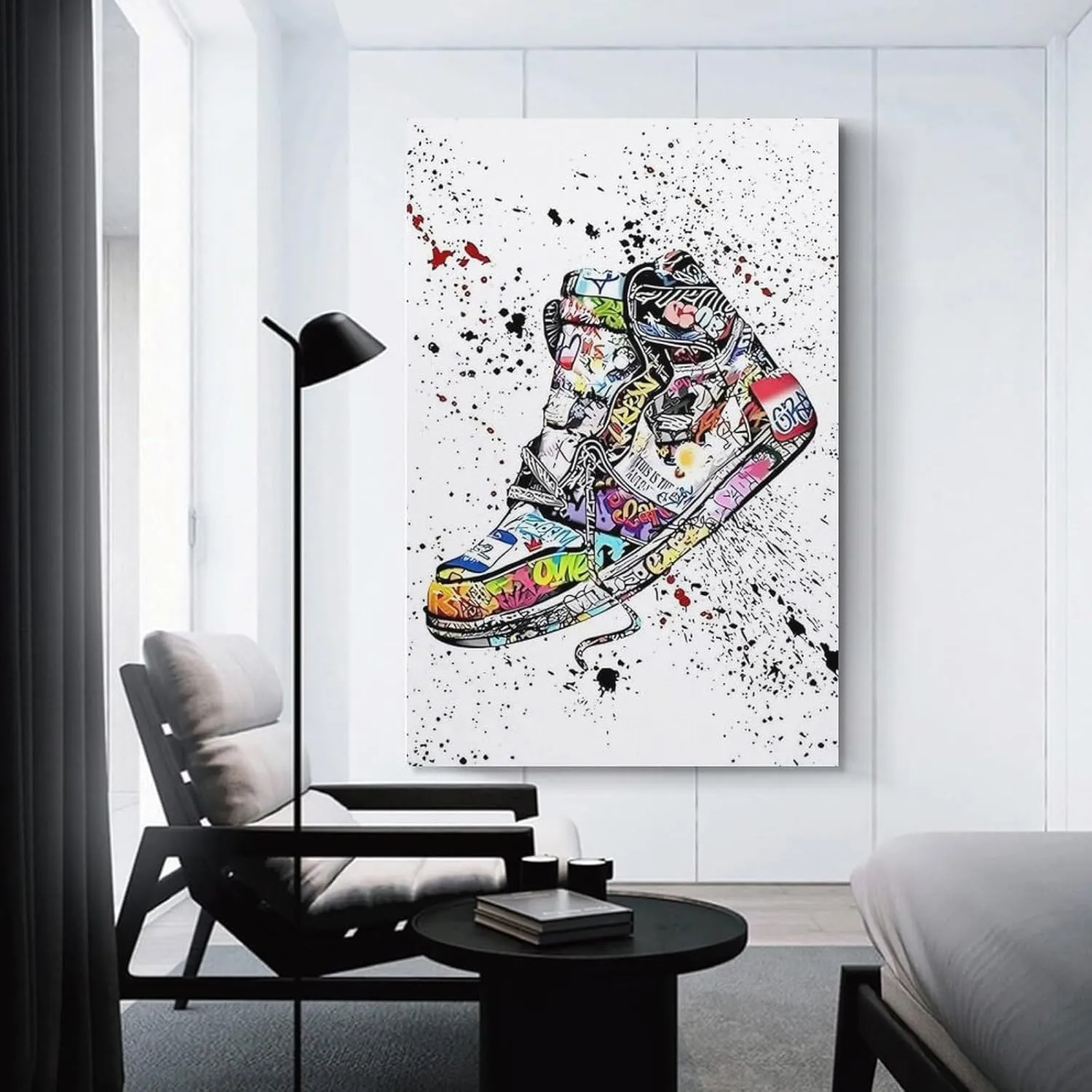 itiyjpe Graffiti Sneaker Pictures Street Art Canvas Wall Art Poster For Room Aesthetic And Decor Pictures For Living Room Bedroom Decor 16x24inch(40x60cm)