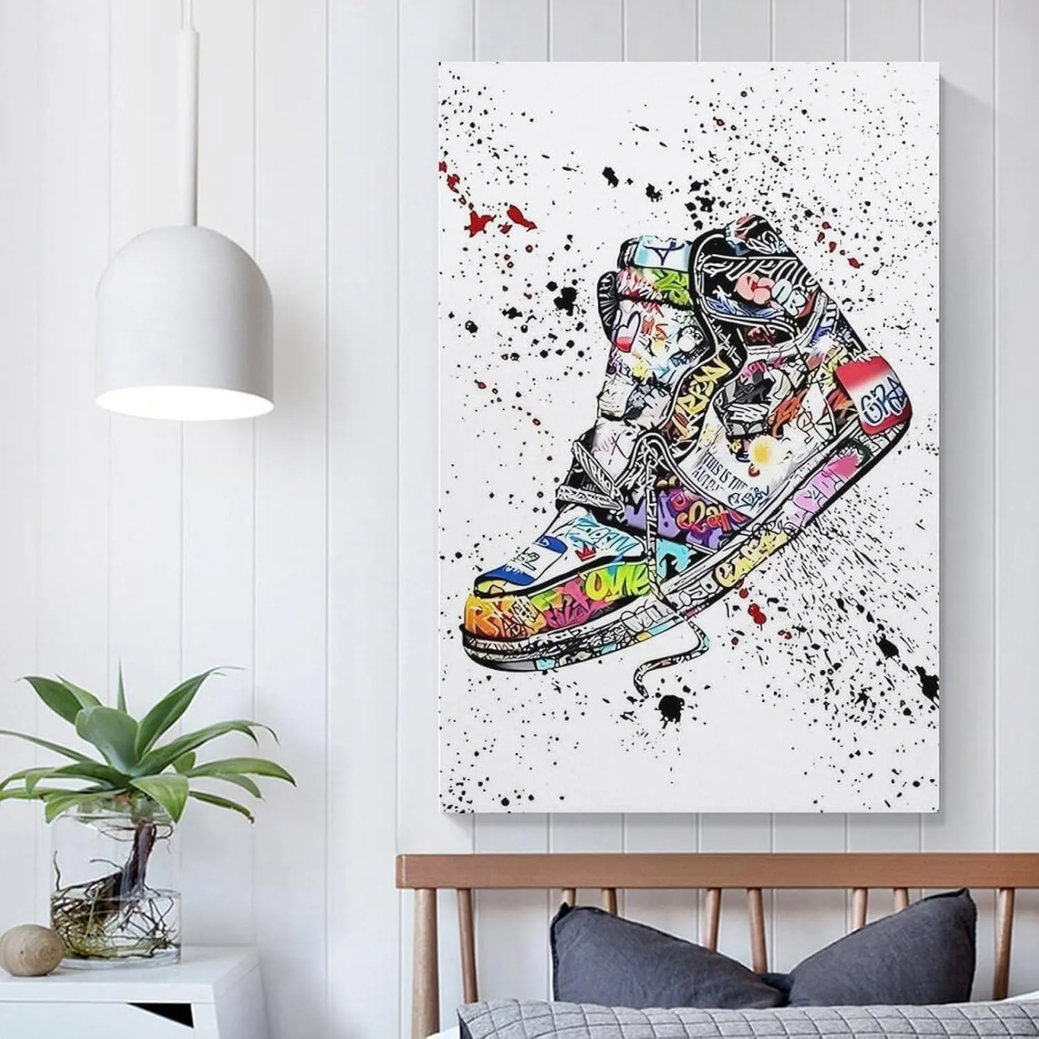 itiyjpe Graffiti Sneaker Pictures Street Art Canvas Wall Art Poster For Room Aesthetic And Decor Pictures For Living Room Bedroom Decor 16x24inch(40x60cm)