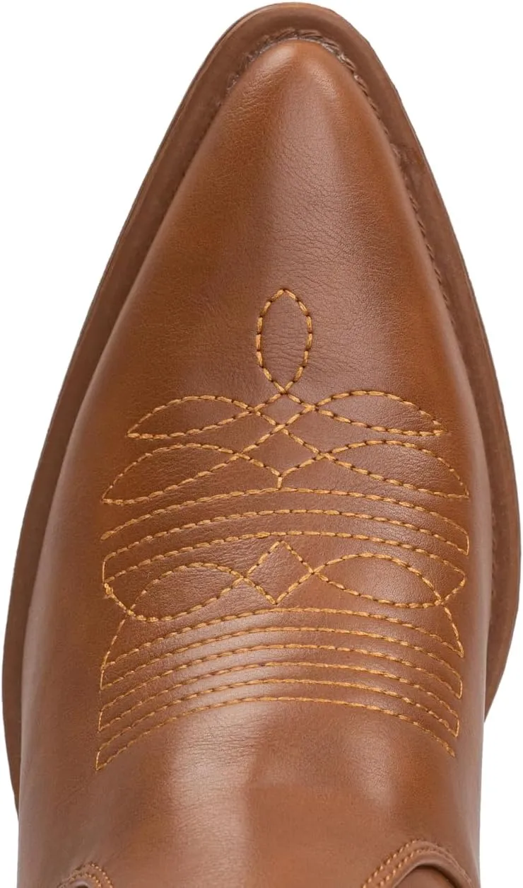 IUV Cowboy Boots For Women Western Cowgirl Boots Pull On Pointy Toe Mid Calf