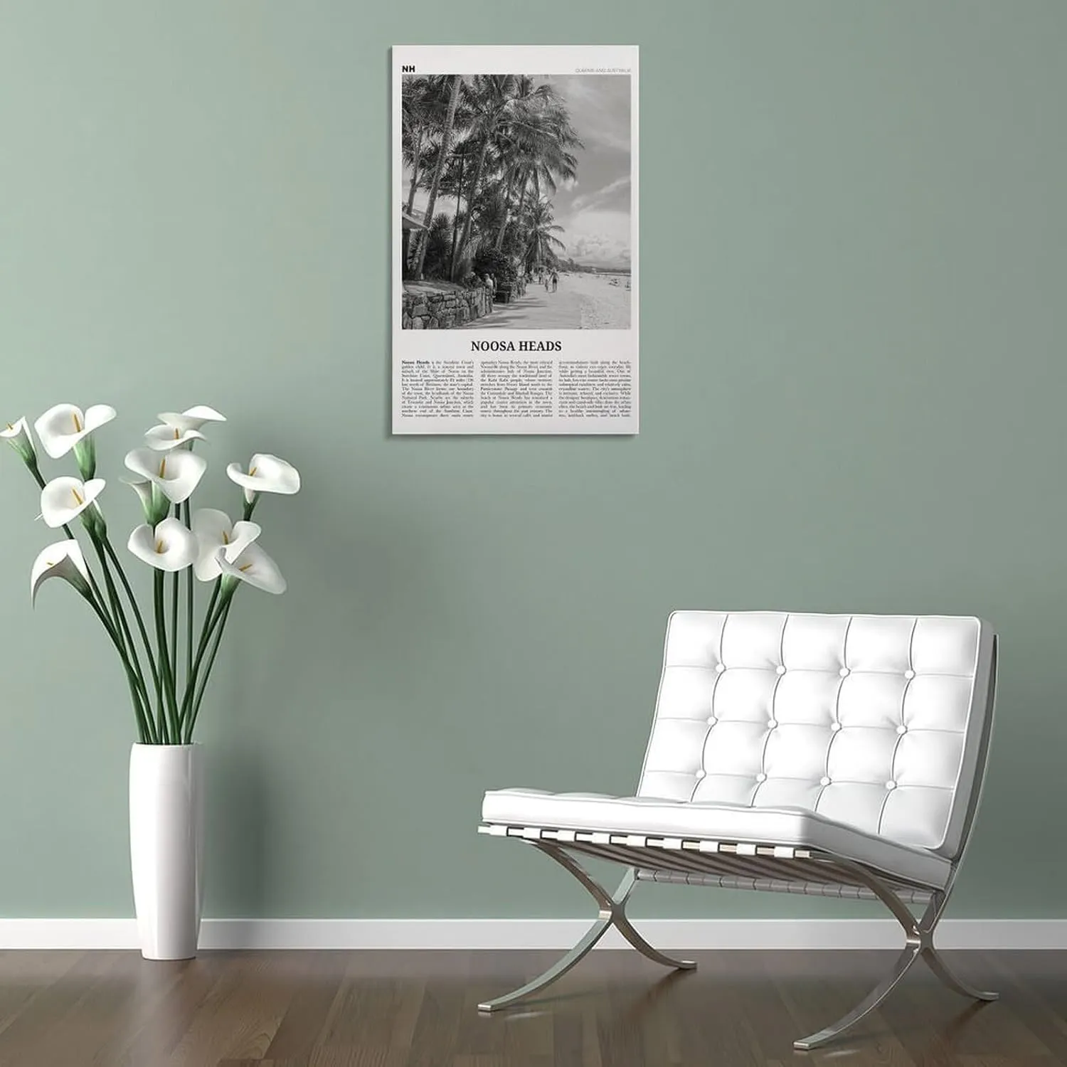 JAhmu Noosa Heads Wall Art, Noosa Heads Poster, Sunshine Coast Print Poster Picture Print Canvas Wall Art for Home Bedroom Wall Decoration 24x36inch(60x90cm)