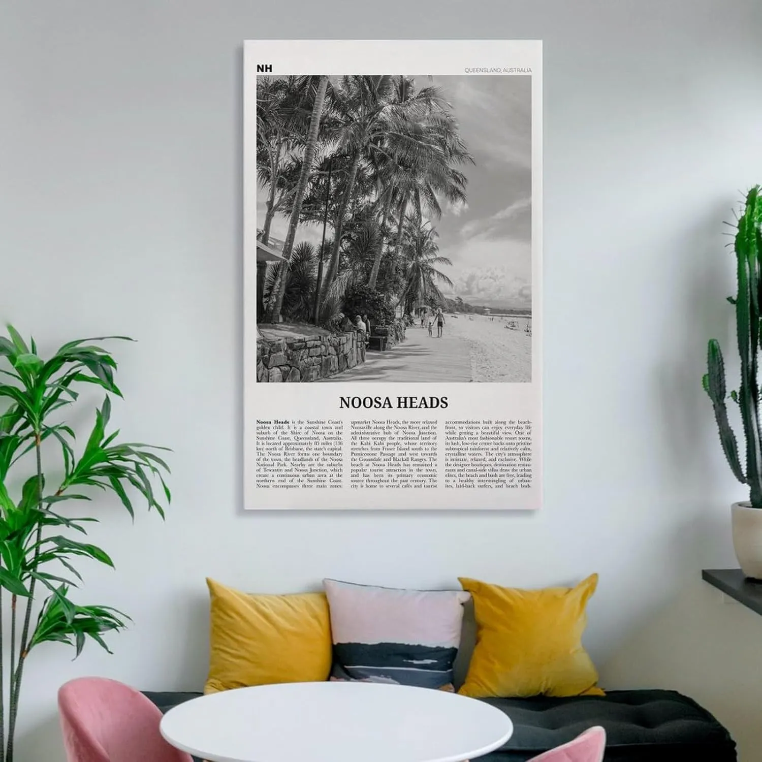 JAhmu Noosa Heads Wall Art, Noosa Heads Poster, Sunshine Coast Print Poster Picture Print Canvas Wall Art for Home Bedroom Wall Decoration 24x36inch(60x90cm)