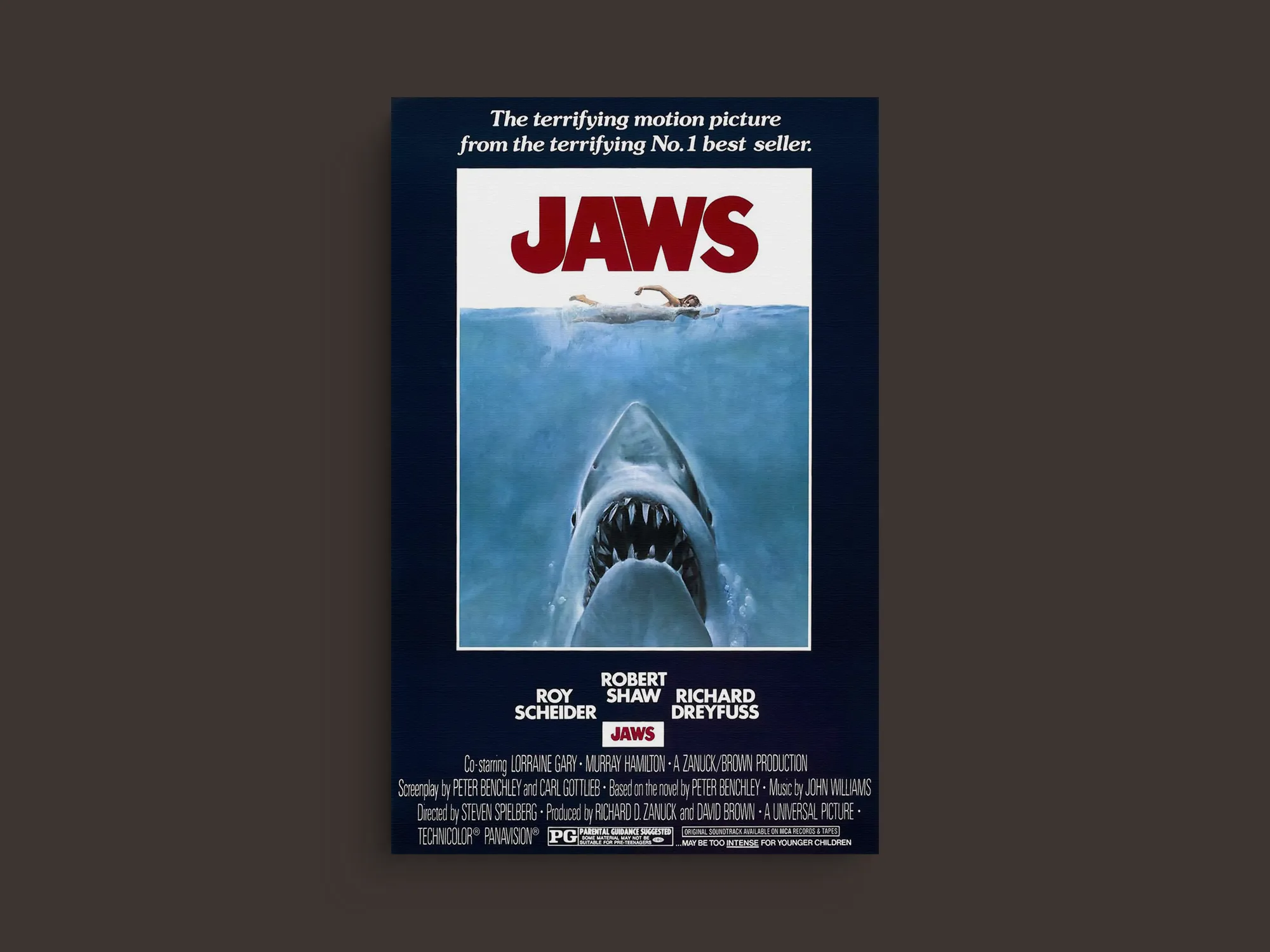 Jaws Canvas Print | Film Poster Art | Great White Shark Movie | Peter Benchley | Roy Scheider - Chief Brody Art Print