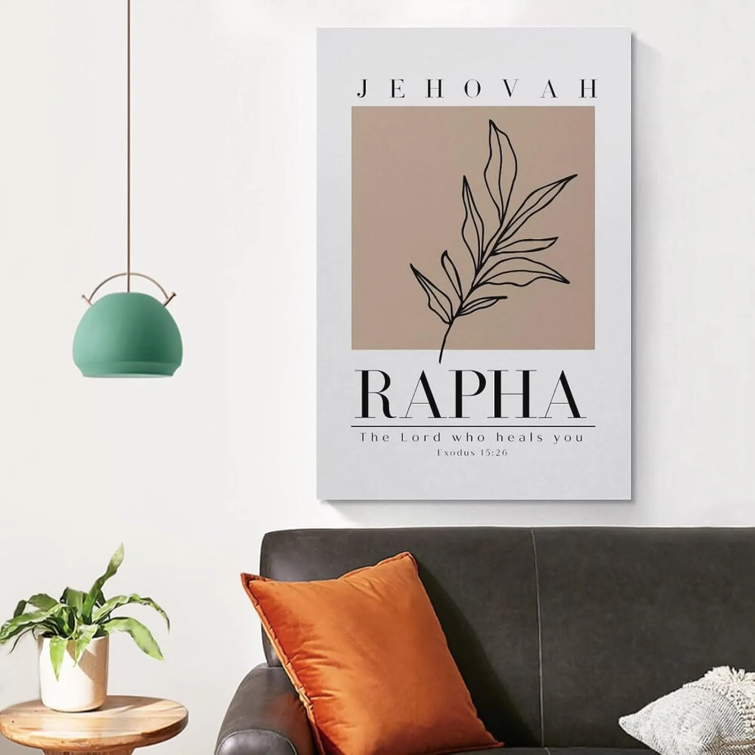 Jehovah Rapha The Lord Who Heals You Print, Minimalist Bible Verse Wall Art Print, Modern Christian Canvas Wall Art Print Poster For Home School Office Decor Unframe-style 20x30inch(50x75cm)