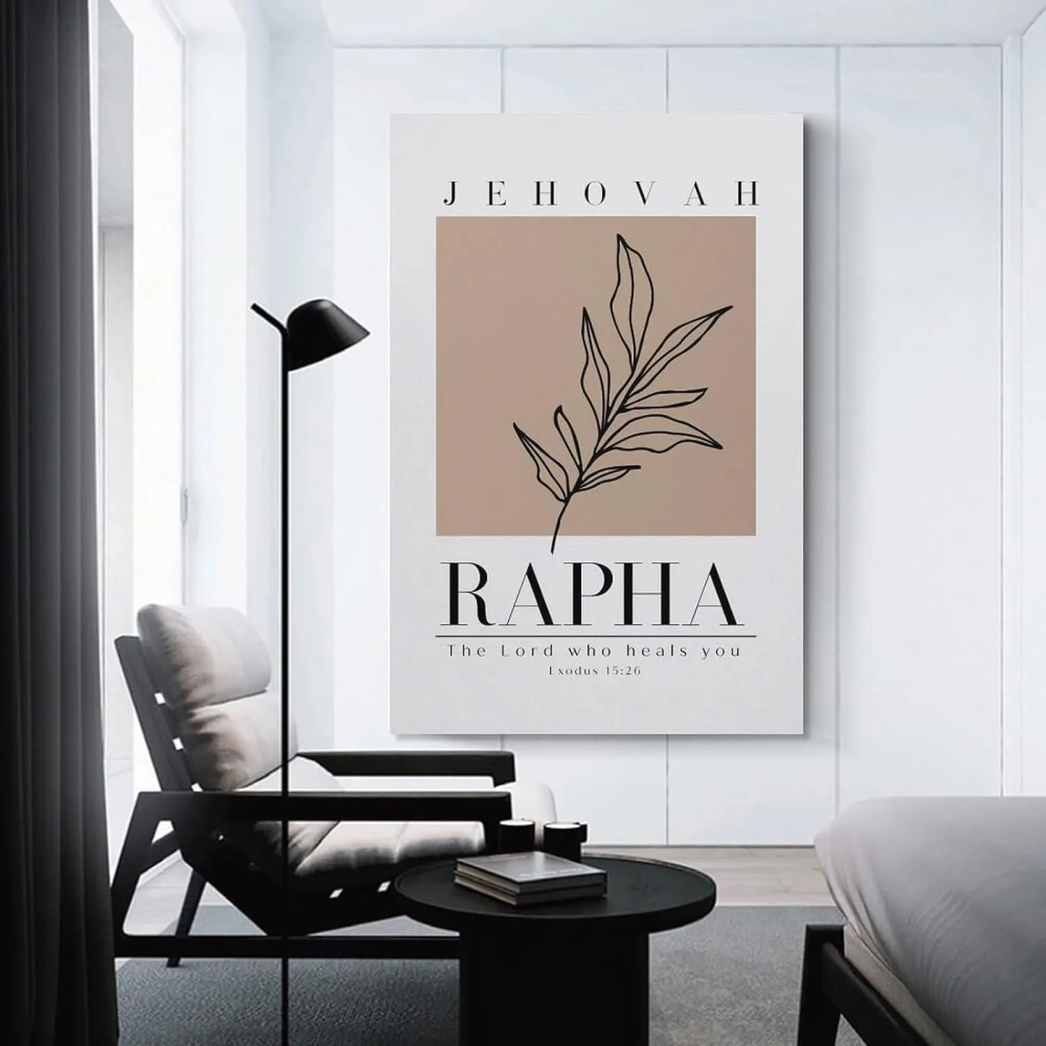 Jehovah Rapha The Lord Who Heals You Print, Minimalist Bible Verse Wall Art Print, Modern Christian Canvas Wall Art Print Poster For Home School Office Decor Unframe-style 20x30inch(50x75cm)