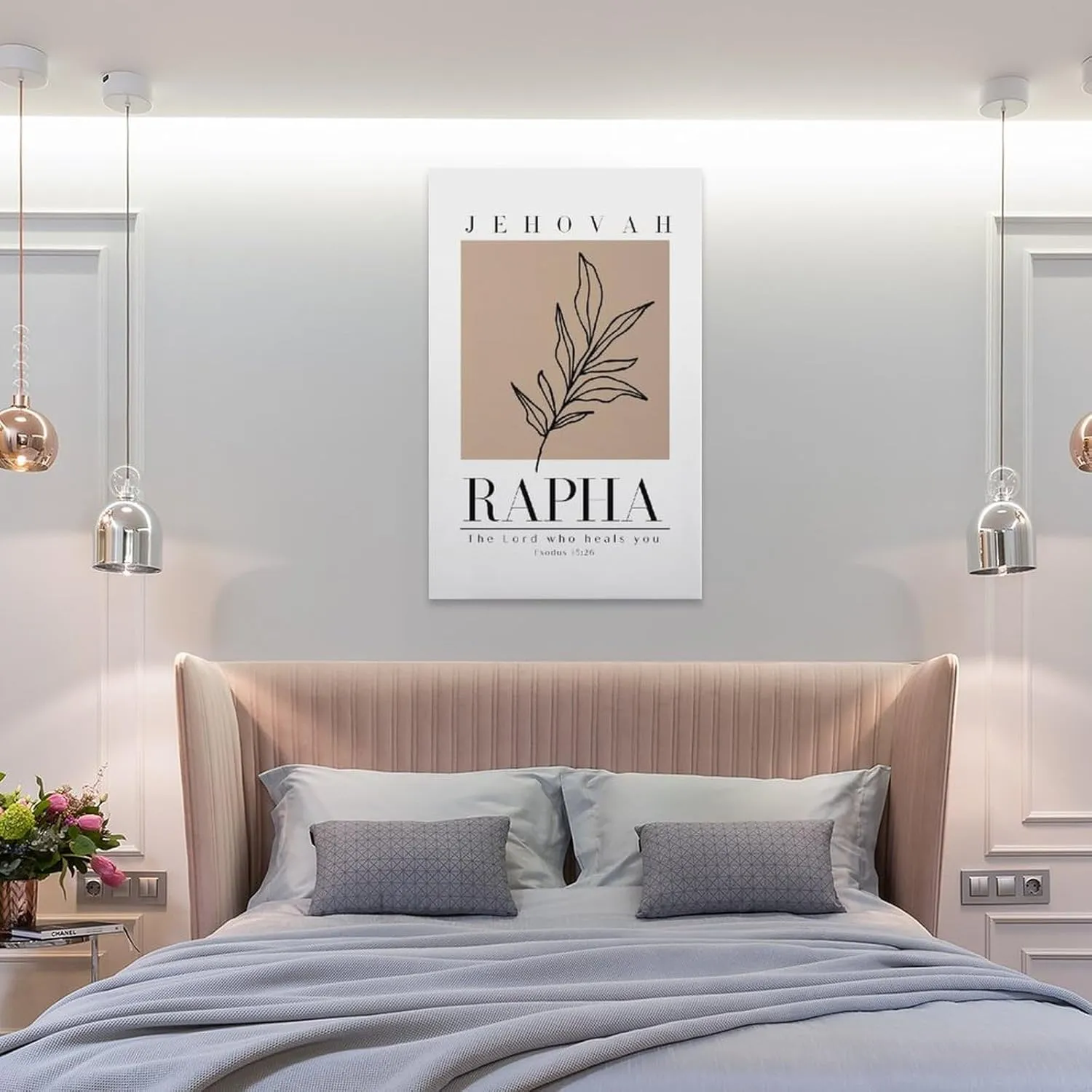 Jehovah Rapha The Lord Who Heals You Print, Minimalist Bible Verse Wall Art Print, Modern Christian Canvas Wall Art Print Poster For Home School Office Decor Unframe-style 20x30inch(50x75cm)