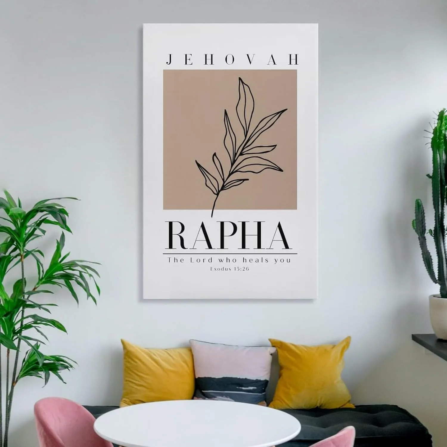 Jehovah Rapha The Lord Who Heals You Print, Minimalist Bible Verse Wall Art Print, Modern Christian Canvas Wall Art Print Poster For Home School Office Decor Unframe-style 20x30inch(50x75cm)
