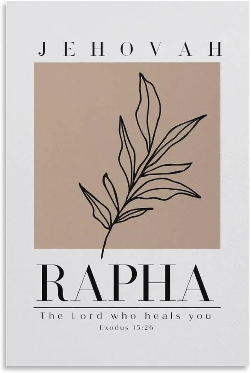 Jehovah Rapha The Lord Who Heals You Print, Minimalist Bible Verse Wall Art Print, Modern Christian Canvas Wall Art Print Poster For Home School Office Decor Unframe-style 20x30inch(50x75cm)