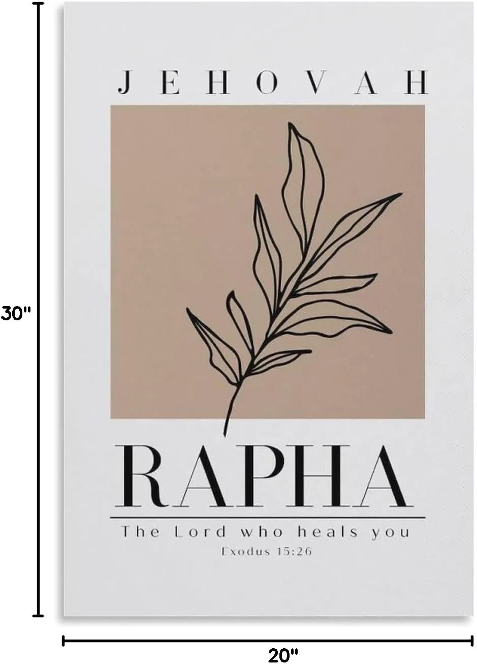 Jehovah Rapha The Lord Who Heals You Print, Minimalist Bible Verse Wall Art Print, Modern Christian Canvas Wall Art Print Poster For Home School Office Decor Unframe-style 20x30inch(50x75cm)