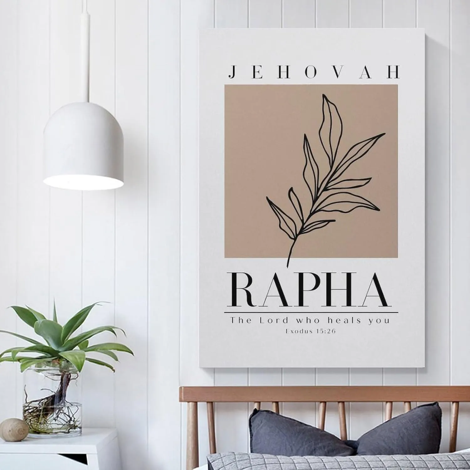 Jehovah Rapha The Lord Who Heals You Print, Minimalist Bible Verse Wall Art Print, Modern Christian Canvas Wall Art Print Poster For Home School Office Decor Unframe-style 20x30inch(50x75cm)