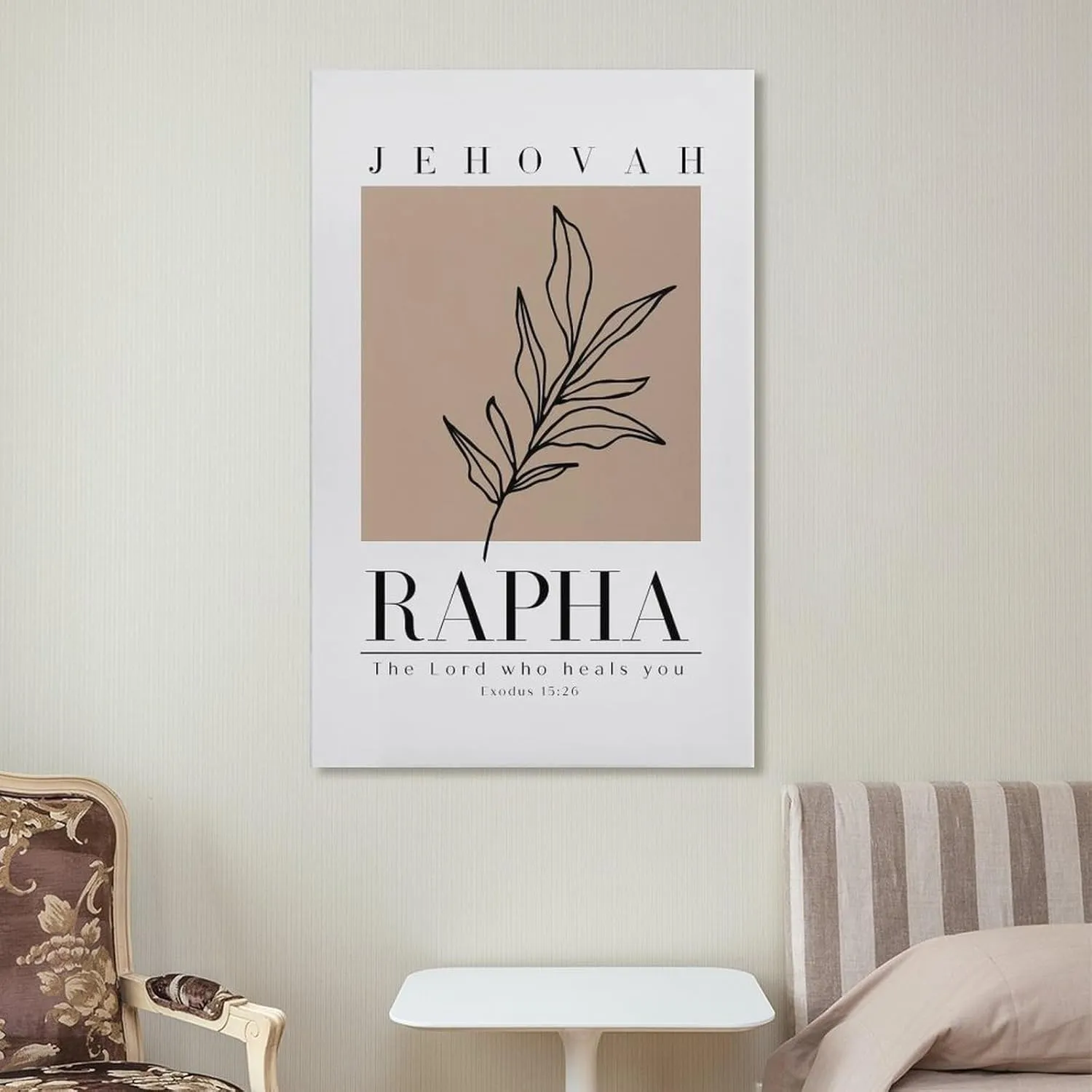 Jehovah Rapha The Lord Who Heals You Print, Minimalist Bible Verse Wall Art Print, Modern Christian Canvas Wall Art Print Poster For Home School Office Decor Unframe-style 20x30inch(50x75cm)