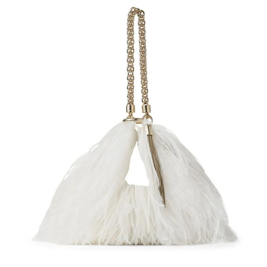 Jimmy Choo White Feather Clutch
