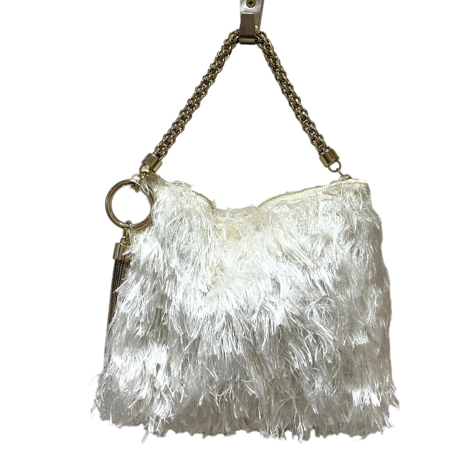 Jimmy Choo White Feather Clutch