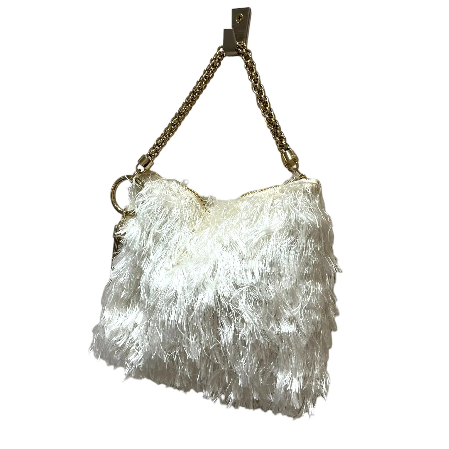 Jimmy Choo White Feather Clutch