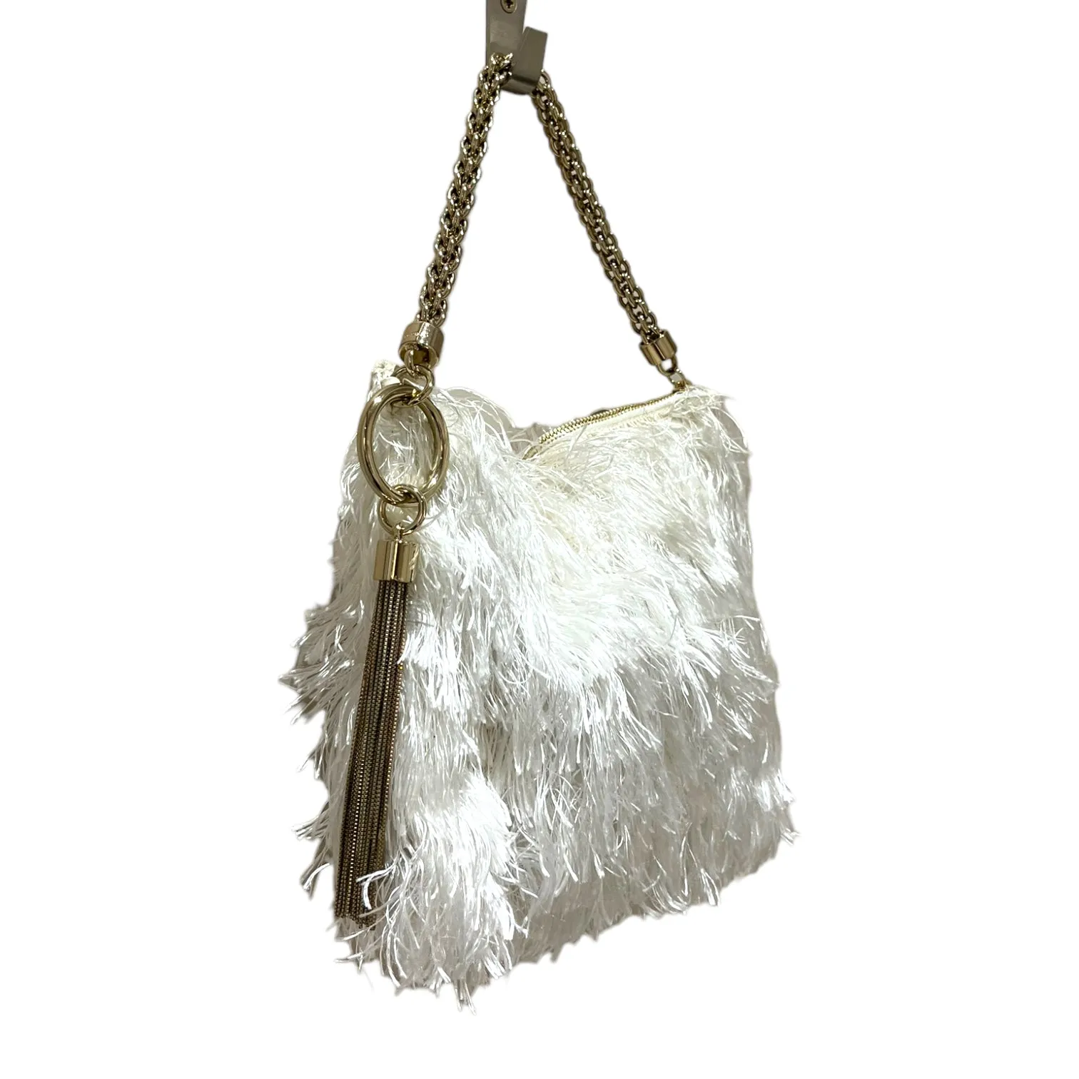 Jimmy Choo White Feather Clutch