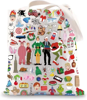 JNIAP Christmas Friends Tote Bag Parker & Elf Family Gifts Christmas Movie Shoulder Bag Christmas Movie Gifts