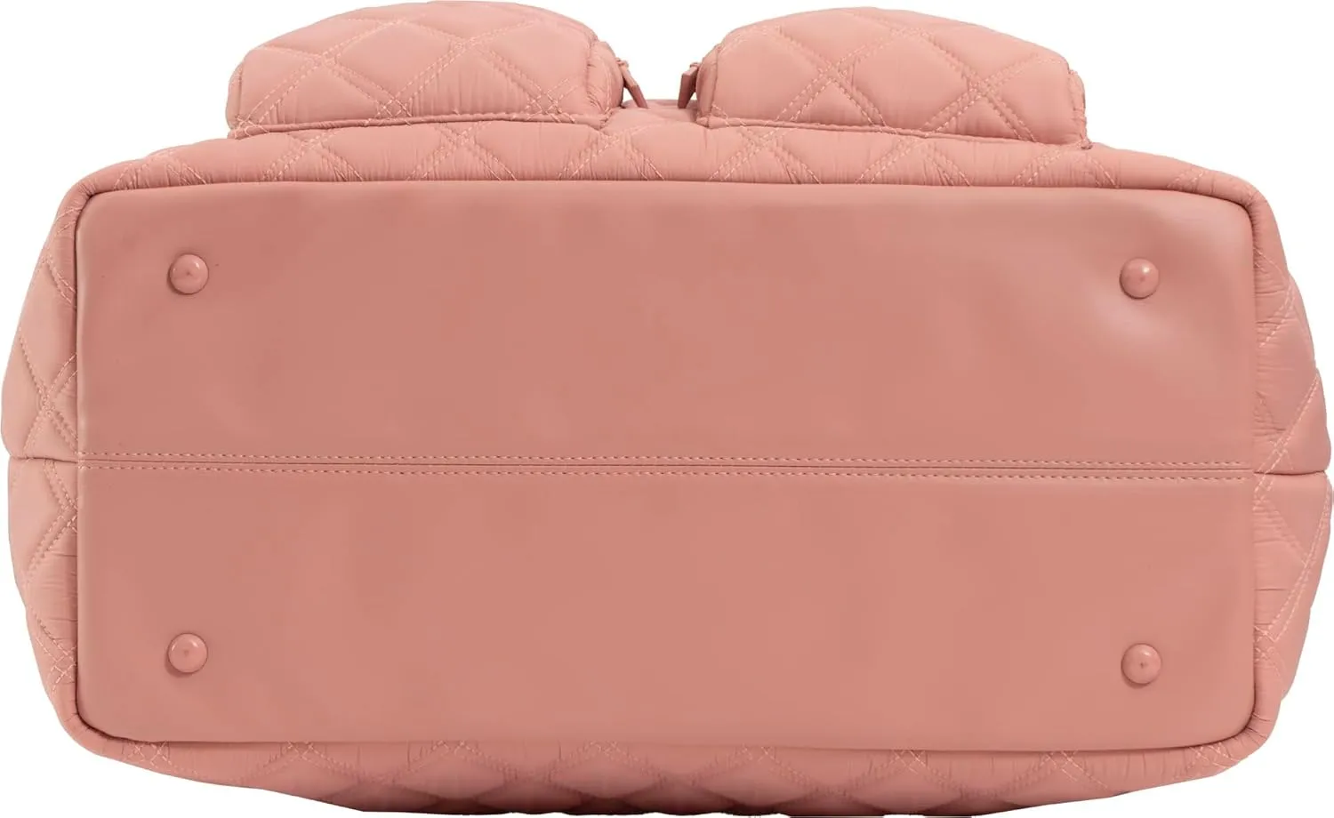 Joan & David 21 Inch Diamond Quilted Puffer Nylon Travel Workbook Tote (Blush)