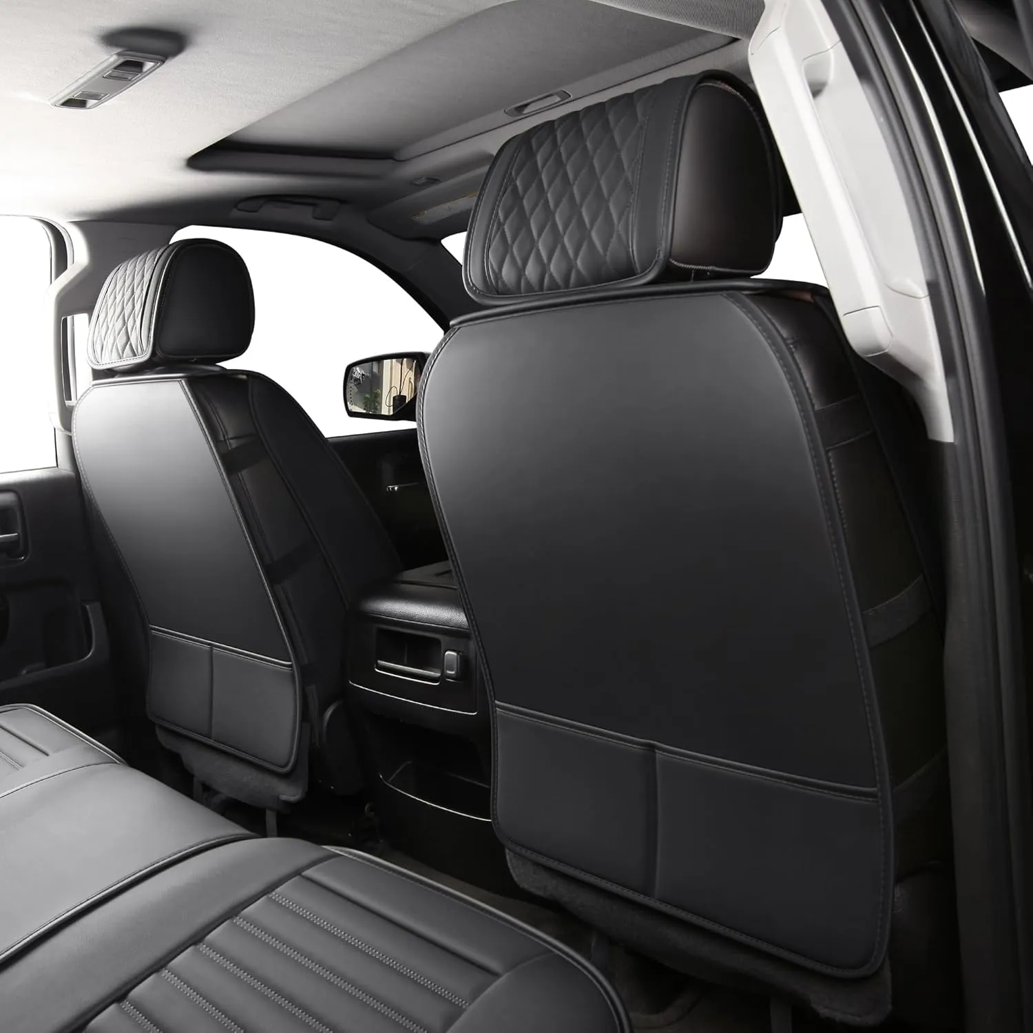 JOJOBAY Chevy Silverado Seat Covers,GMC Sierra Seat Covers,Custom Fit 2007-2025 1500 2500HD 3500HD Crew Double Extended Regular Cab,LT LZT RST Trail Boss(Full Set,Black)